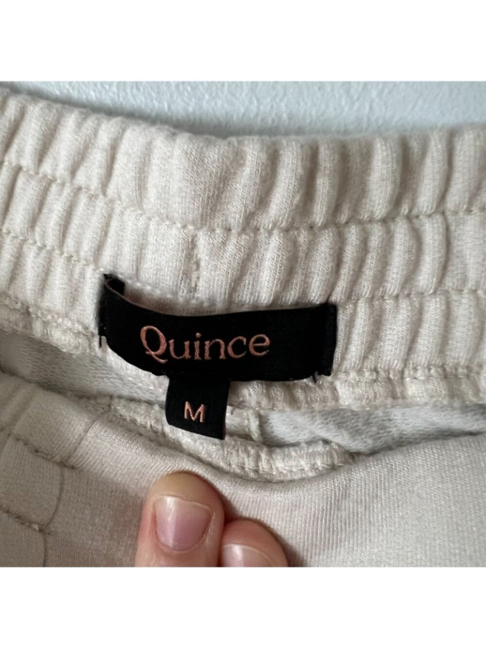 Quince SuperSoft Fleece Joggers Off-White Women's Size Medium - Picture 5 of 10